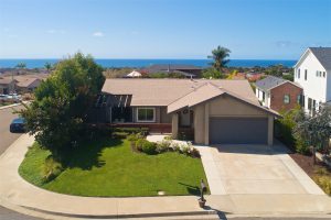 Spinnaker Hill Home in Carlsbad with Ocean Views Exterior Front