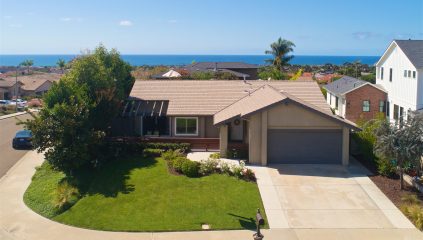 Spinnaker Hill Home in Carlsbad with Ocean Views Exterior Front